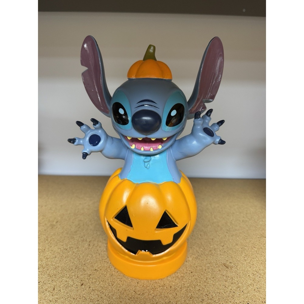 Disney - Pumpkin Stitch Halloween Figurine - New - Medium Statue Décor